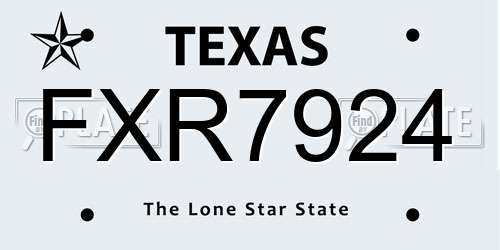 FXR7924 Texas License Plate