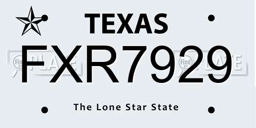 FXR7929 Texas License Plate