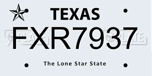 FXR7937 Texas License Plate