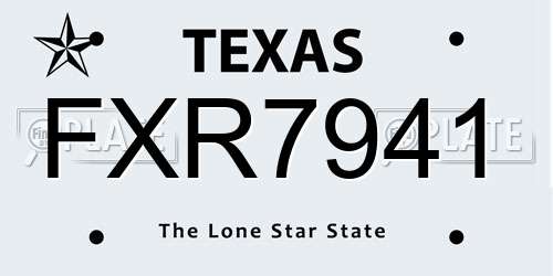 FXR7941 Texas License Plate