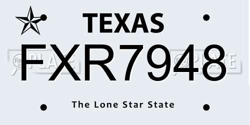 FXR7948 Texas License Plate