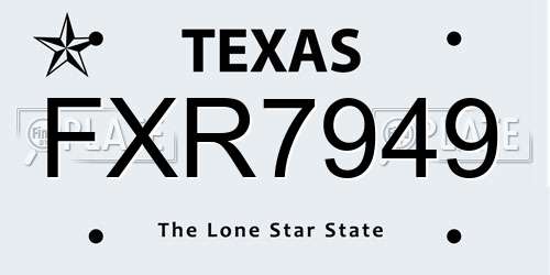 FXR7949 Texas License Plate