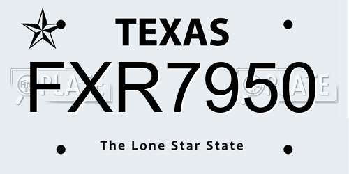 FXR7950 Texas License Plate