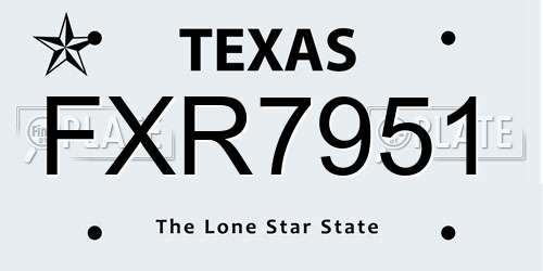 FXR7951 Texas License Plate