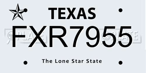 FXR7955 Texas License Plate