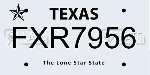 FXR7956 Texas License Plate