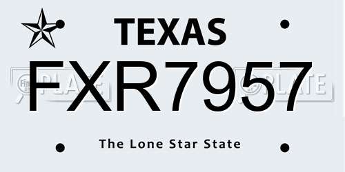 FXR7957 Texas License Plate