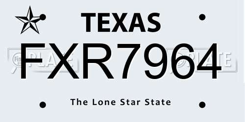 FXR7964 Texas License Plate