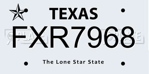 FXR7968 Texas License Plate