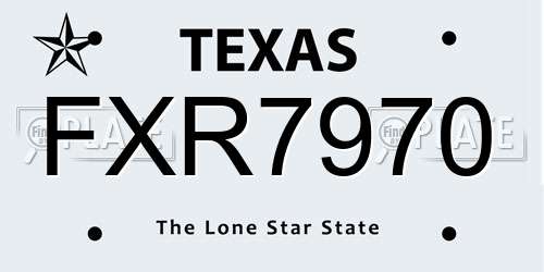 FXR7970 Texas License Plate