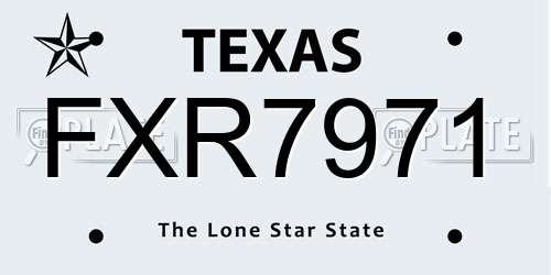 FXR7971 Texas License Plate