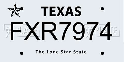 FXR7974 Texas License Plate
