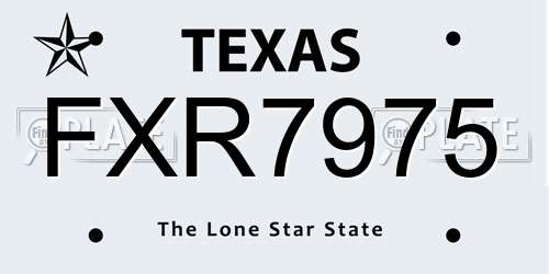 FXR7975 Texas License Plate