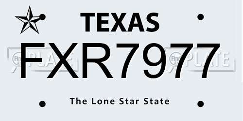 FXR7977 Texas License Plate