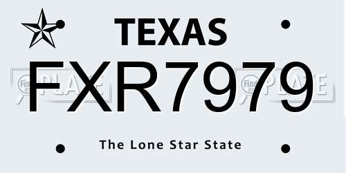 FXR7979 Texas License Plate