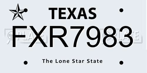 FXR7983 Texas License Plate
