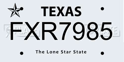 FXR7985 Texas License Plate