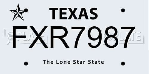 FXR7987 Texas License Plate