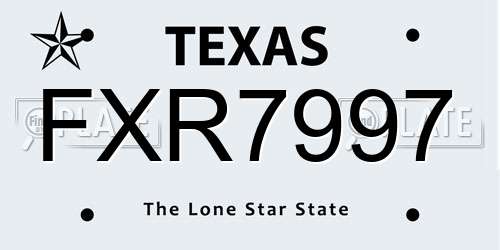 FXR7997 Texas License Plate
