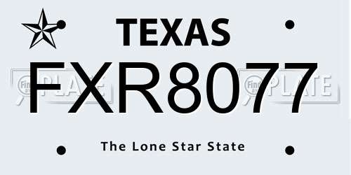 FXR8077 Texas License Plate