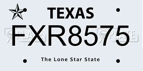 FXR8575 Texas License Plate