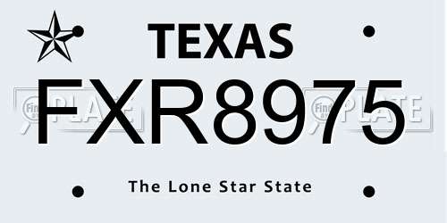 FXR8975 Texas License Plate
