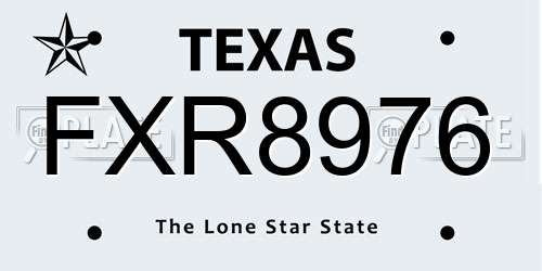 FXR8976 Texas License Plate