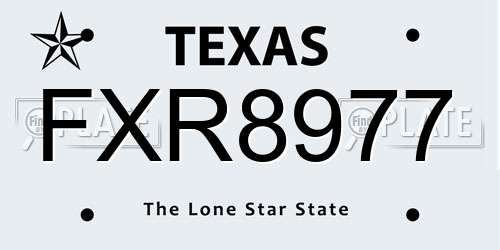 FXR8977 Texas License Plate