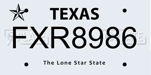 FXR8986 Texas License Plate