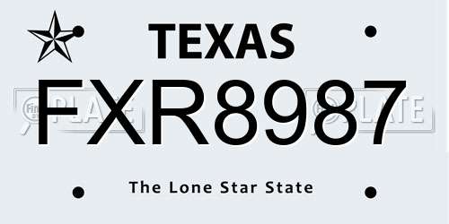 FXR8987 Texas License Plate