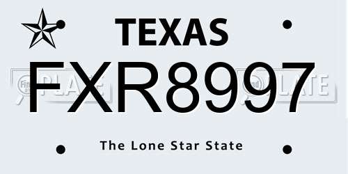 FXR8997 Texas License Plate