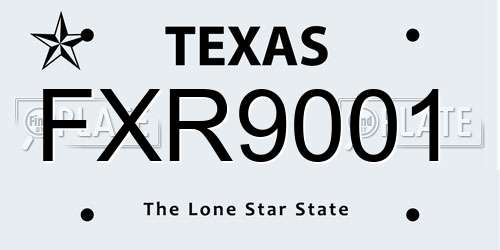 FXR9001 Texas License Plate