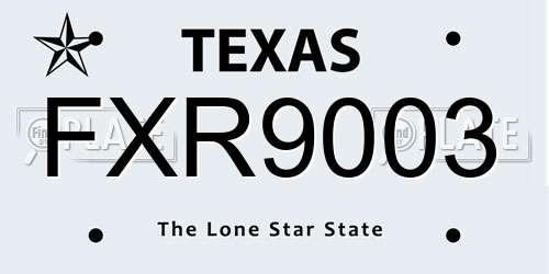 FXR9003 Texas License Plate