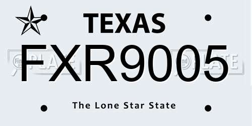 FXR9005 Texas License Plate