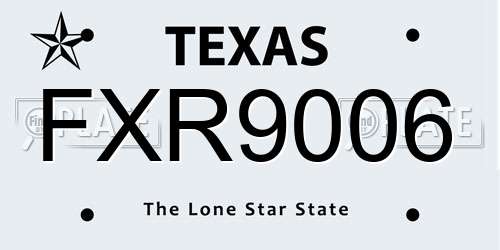 FXR9006 Texas License Plate