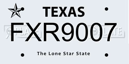 FXR9007 Texas License Plate