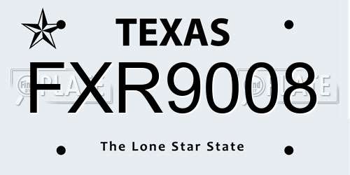FXR9008 Texas License Plate