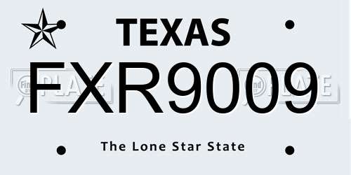 FXR9009 Texas License Plate