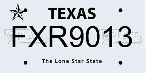 FXR9013 Texas License Plate