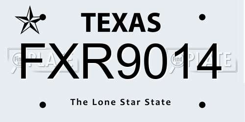 FXR9014 Texas License Plate