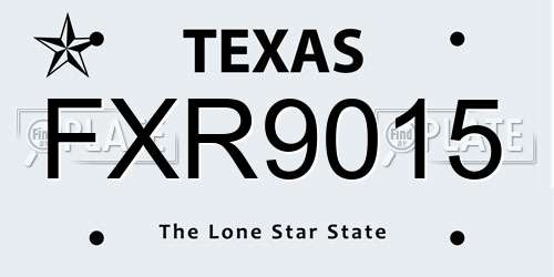 FXR9015 Texas License Plate
