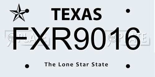 FXR9016 Texas License Plate