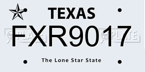 FXR9017 Texas License Plate