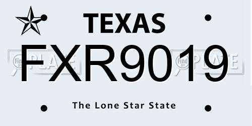 FXR9019 Texas License Plate