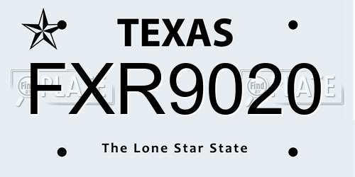 FXR9020 Texas License Plate