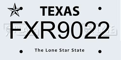 FXR9022 Texas License Plate