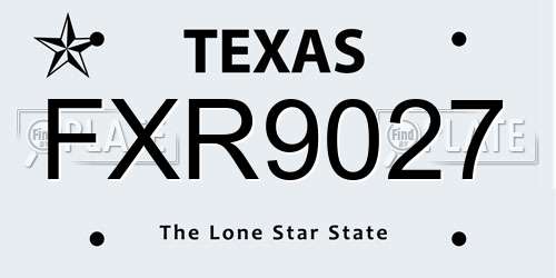FXR9027 Texas License Plate