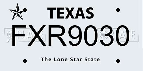 FXR9030 Texas License Plate