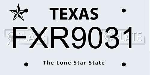 FXR9031 Texas License Plate