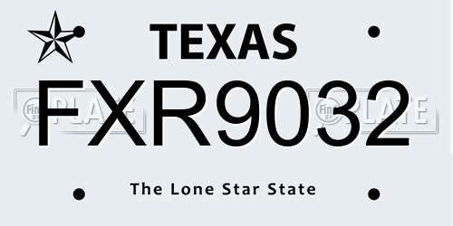 FXR9032 Texas License Plate